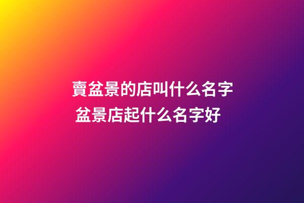 賣盆景的店叫什么名字 盆景店起什么名字好-第1張-店鋪起名-玄機派